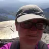 Selfie of Karen at the top of Snowdon.