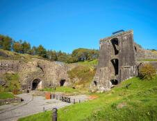 A scene from the well preserved Blaenavon Ironworks including the old viaduct.
