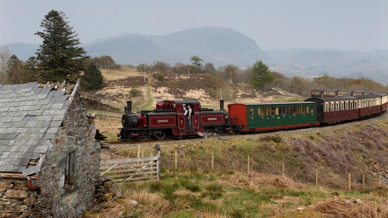 Ffestiniog Railway train at Dduallt.