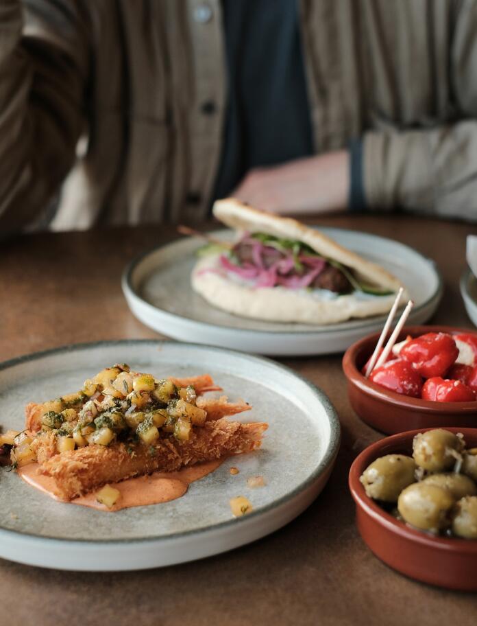 food on table.