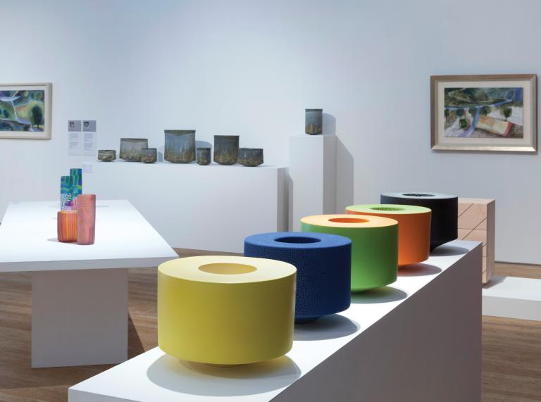 Interior view of a gallery exhibition