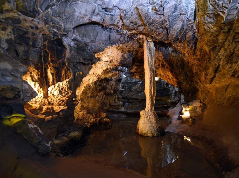 Inside one of the caves at Dan yr Ogof