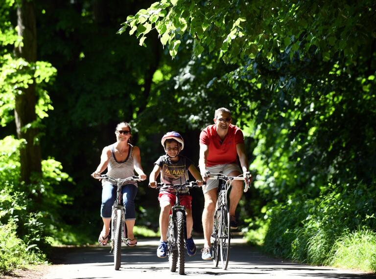 Radfahren auf dem Taff Trail.