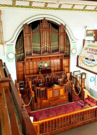 pipe organ at Pontypridd Museum.