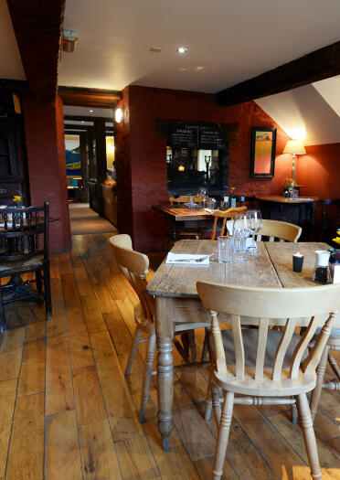 tables in restaurant.