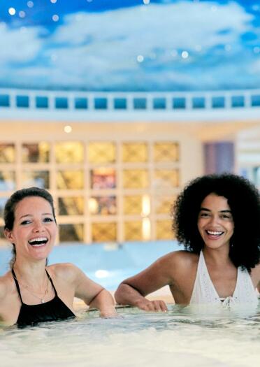 Two ladies at the spa at Celtic Manor Resort.