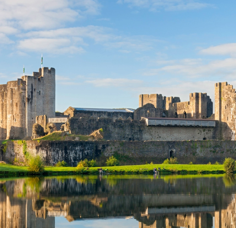 A picture of castle's central island from the North.