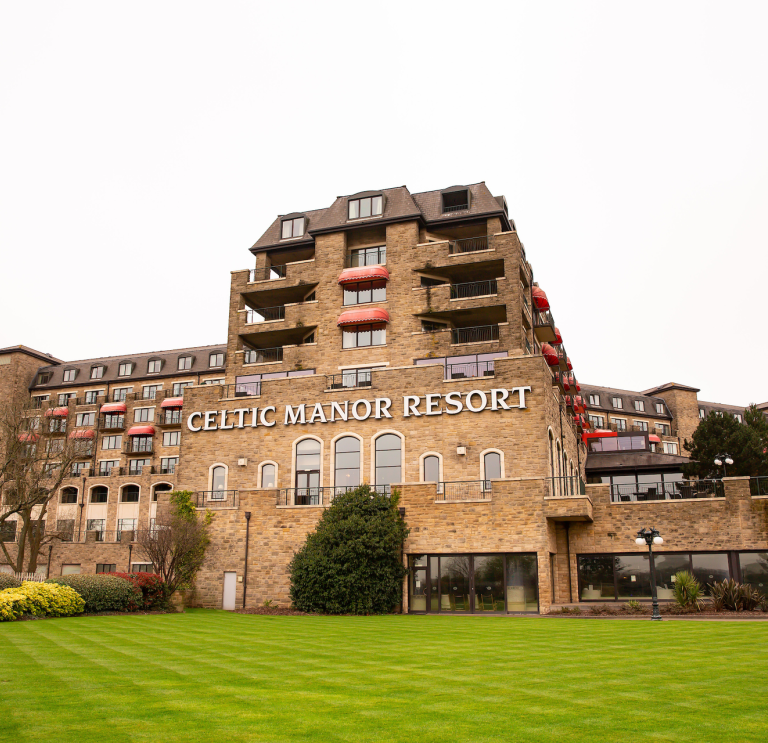 exterior of building, Celtic Manor Resort.