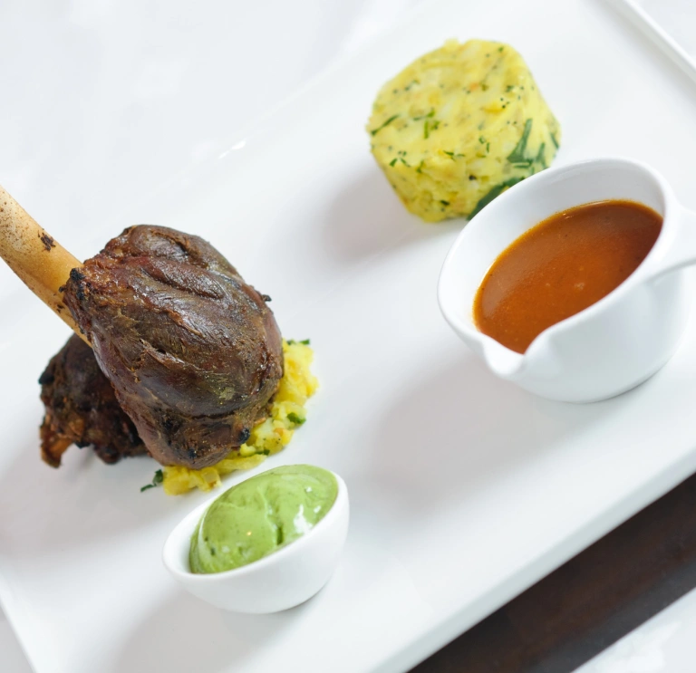 Lamb shank dish.