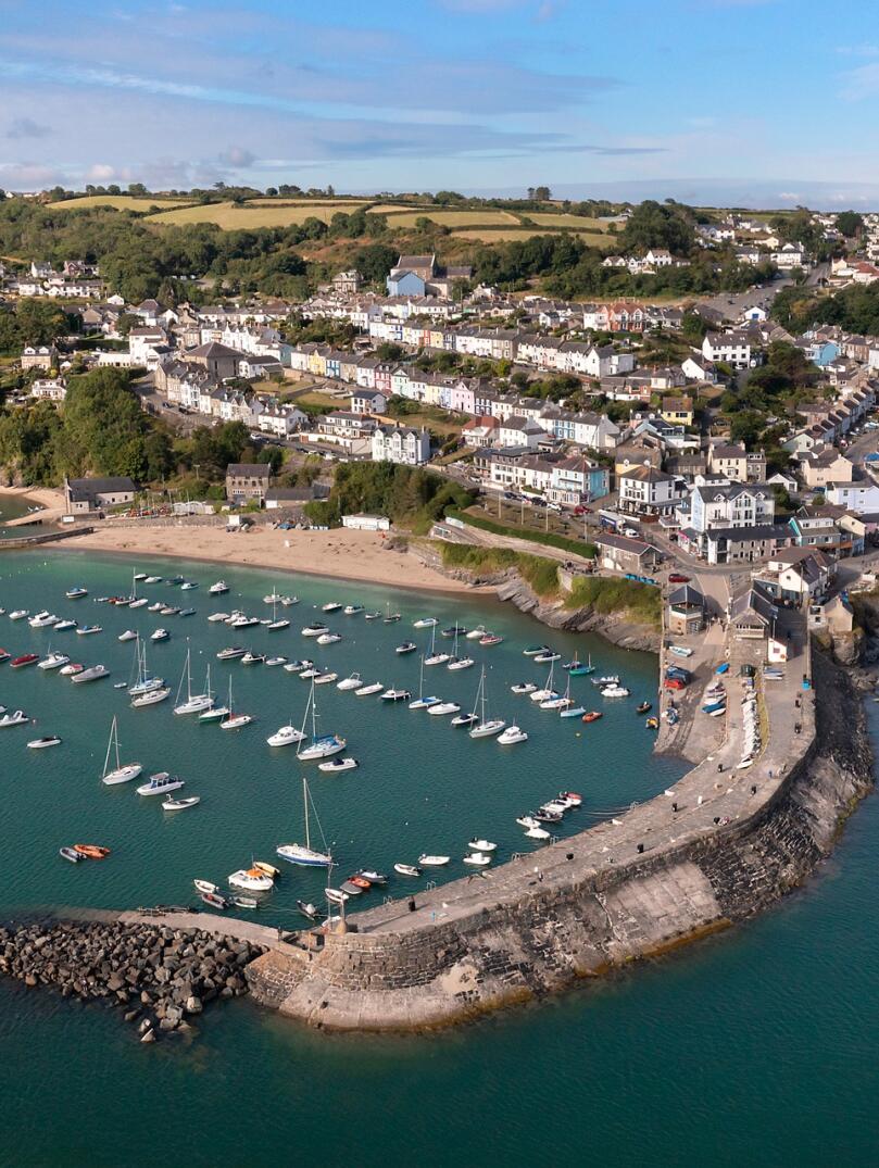 New Quay harbour from above.