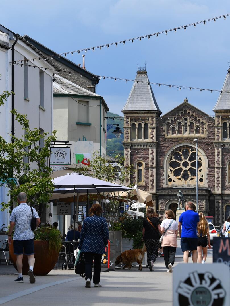 bustling town centre.